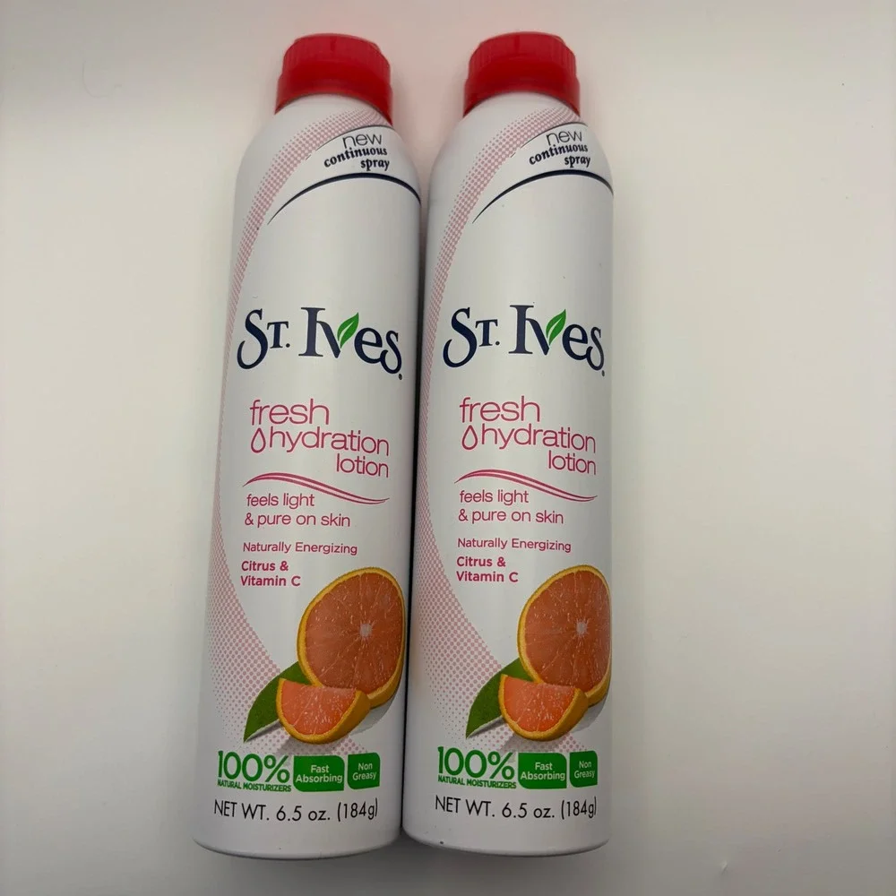 St. Ives Fresh Hydration Lotion Spray Citrus & Vitamin C 6.5oz Lot of 2 (1 full)